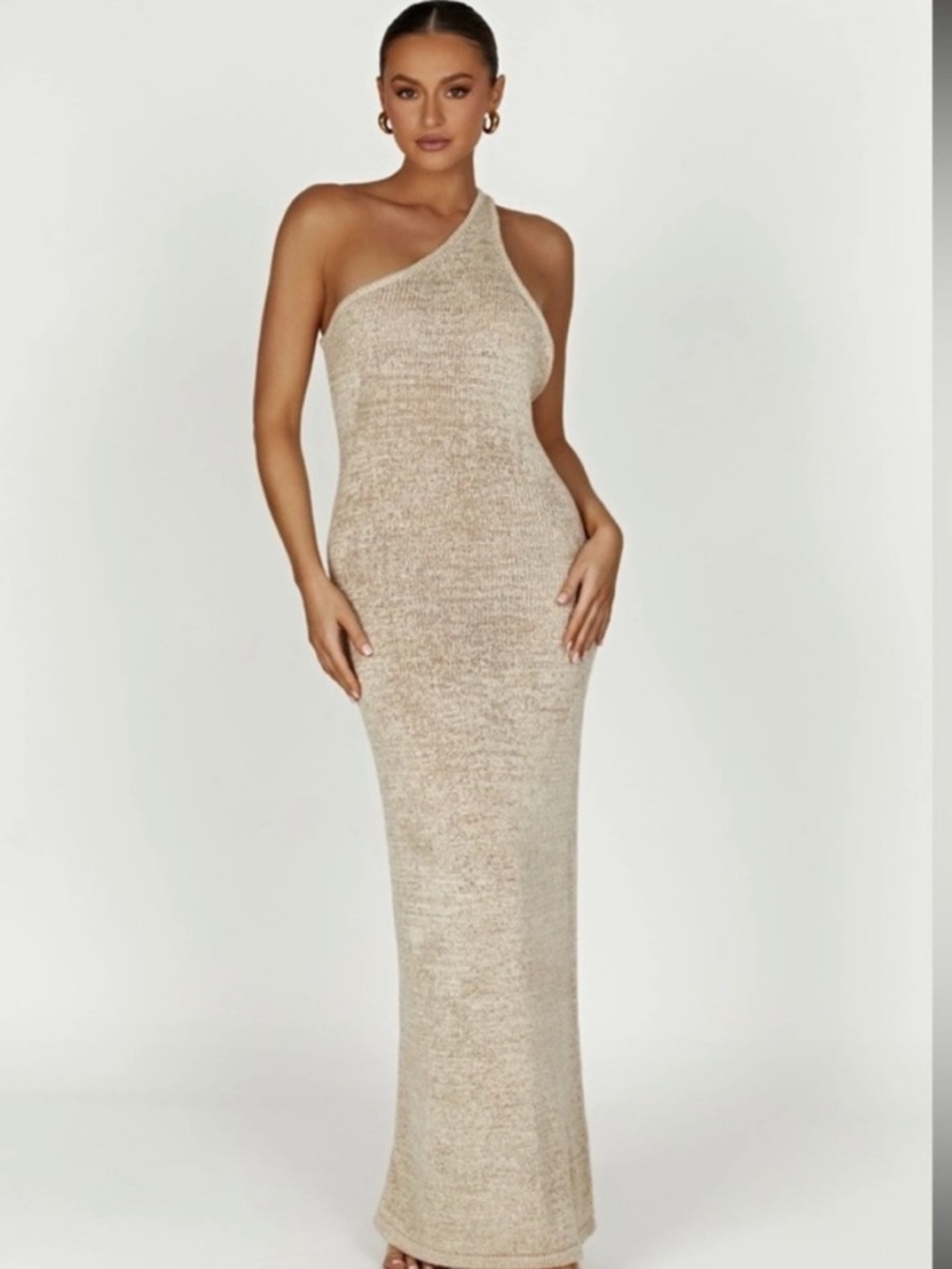 Meshki One Shoulder Knit Maxi Dress